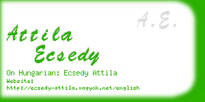 attila ecsedy business card